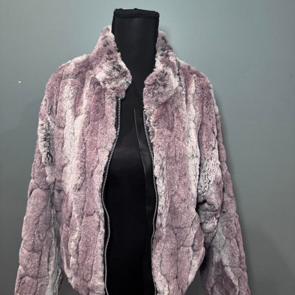 Olivaceous faux fur jacket size